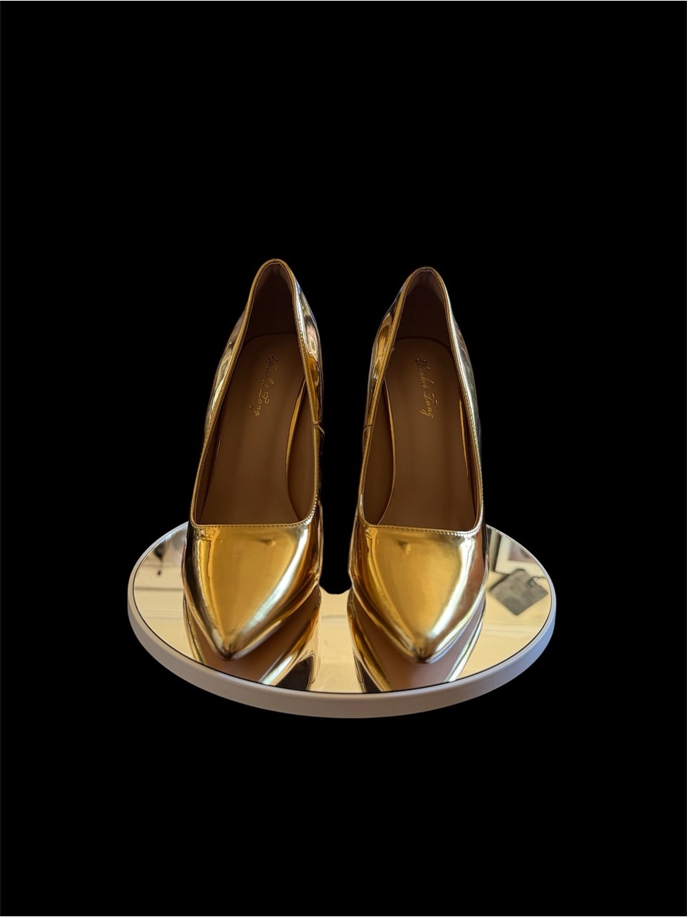Metallic Gold Pointed-Toe Women's Heels